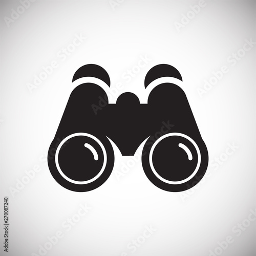 Binocular icon on background for graphic and web design. Simple vector sign. Internet concept symbol for website button or mobile app. photo