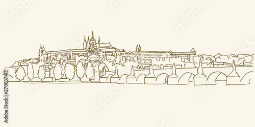 Prague Skyline drawing