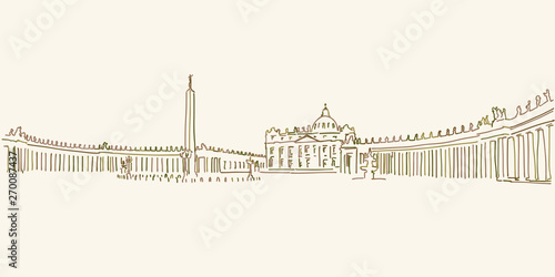 Vatican St Peter Square drawing