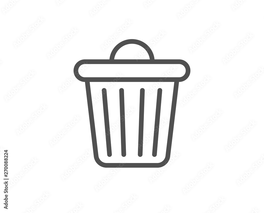 Trash bin line icon. Garbage, waste sign. Delete, remove symbol. Quality design element. Linear style trash bin icon. Editable stroke. Vector Trash bin line icon. Garbage, waste sign. Delete, remove symbol. Quality design element. Linear style trash bin icon. Editable stroke. Vector