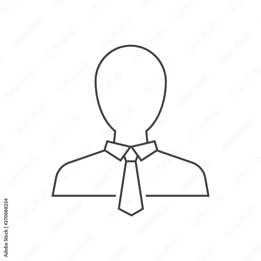 Businessman avatar outline icon on white Businessman avatar outline icon on white