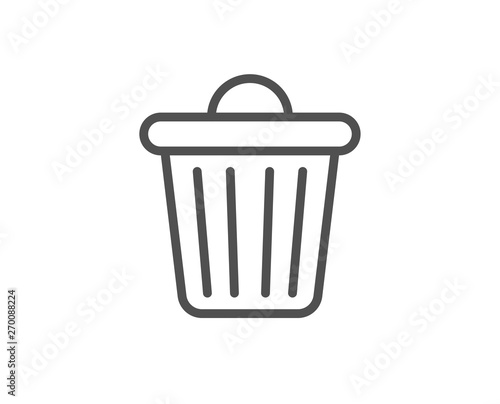 Trash bin line icon. Garbage, waste sign. Delete, remove symbol. Quality design element. Linear style trash bin icon. Editable stroke. Vector