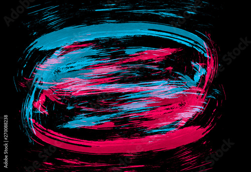 Bright watercolor stains on a dark background. Brush strokes.