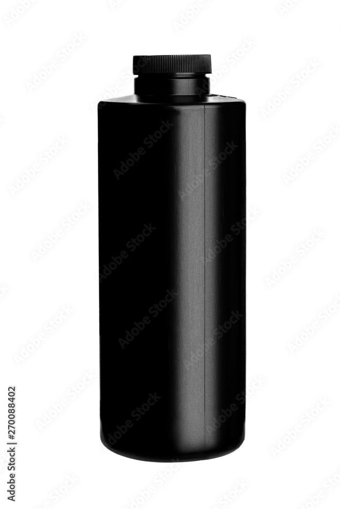 black plastic canister isolate on white back black plastic canister isolate on white back
