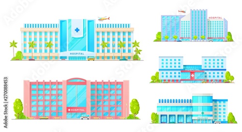 Healthcare building. Medical clinics and hospitals