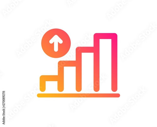 Graph icon. Column chart sign. Growth diagram symbol. Classic flat style. Gradient graph chart icon. Vector