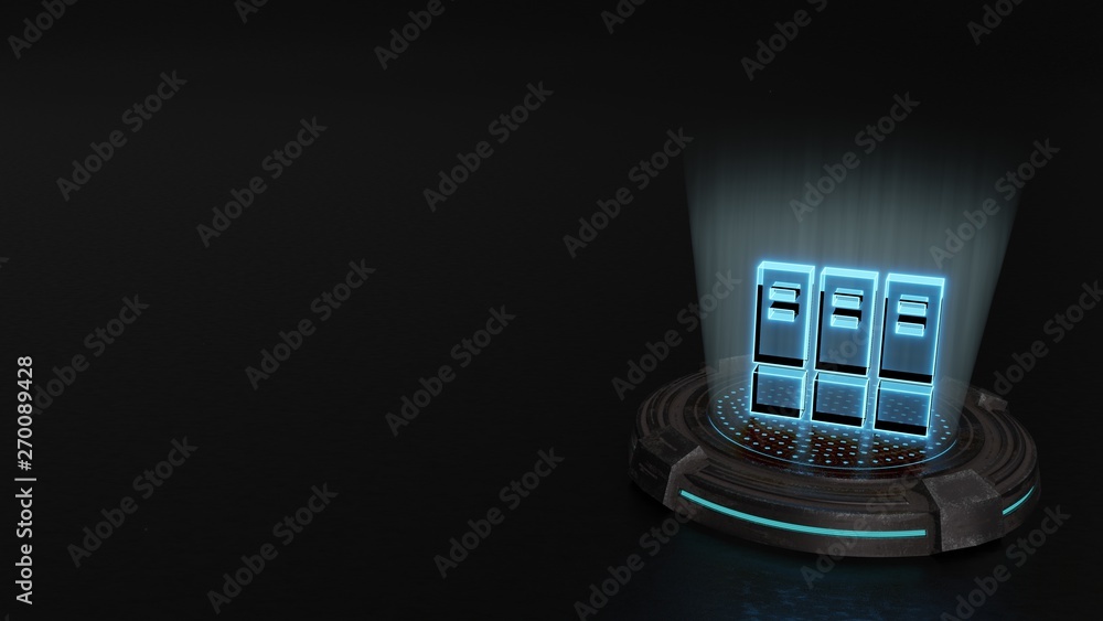 Obraz premium 3d hologram symbol of archive icon render