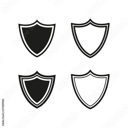 Set of shield icons. Simple vector illustration