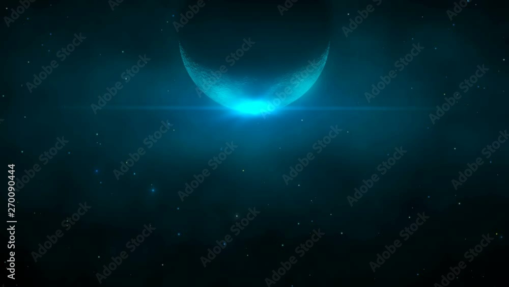 Glow on the moon. Signal from the planet.Alien planet or Moon colony in a futuristic 3D fantasy model for a science fiction animated background. Glow on the moon. Signal from the planet.Alien planet or Moon colony in a futuristic 3D fantasy model for a science fiction animated background.