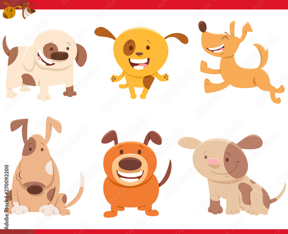 dogs or puppies cartoon pets set dogs or puppies cartoon pets set
