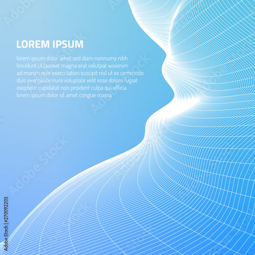 Abstract volumetric figures. Forms from wire cages and lines.