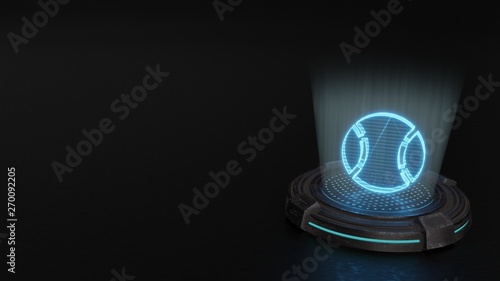 Photography 3d hologram symbol of baseball ball icon render