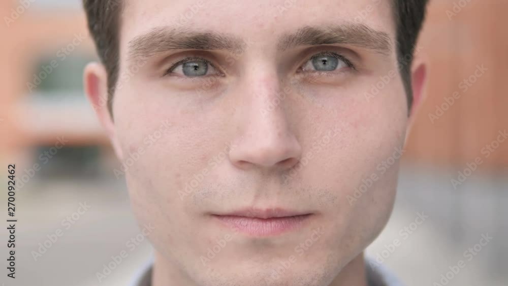 Outdoor Close up of Young Man Face Outdoor Close up of Young Man Face
