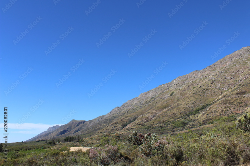 Landscape of mountains and clear blue sky