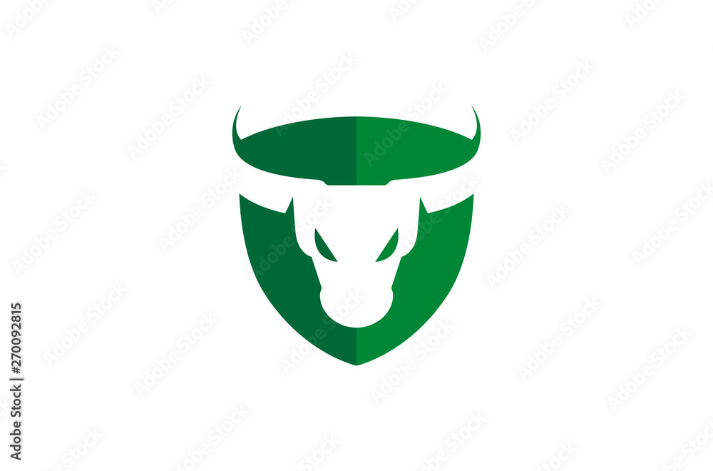 Creative Blue Bull Shield Logo Design Symbol Vector Illustration Creative Blue Bull Shield Logo Design Symbol Vector Illustration