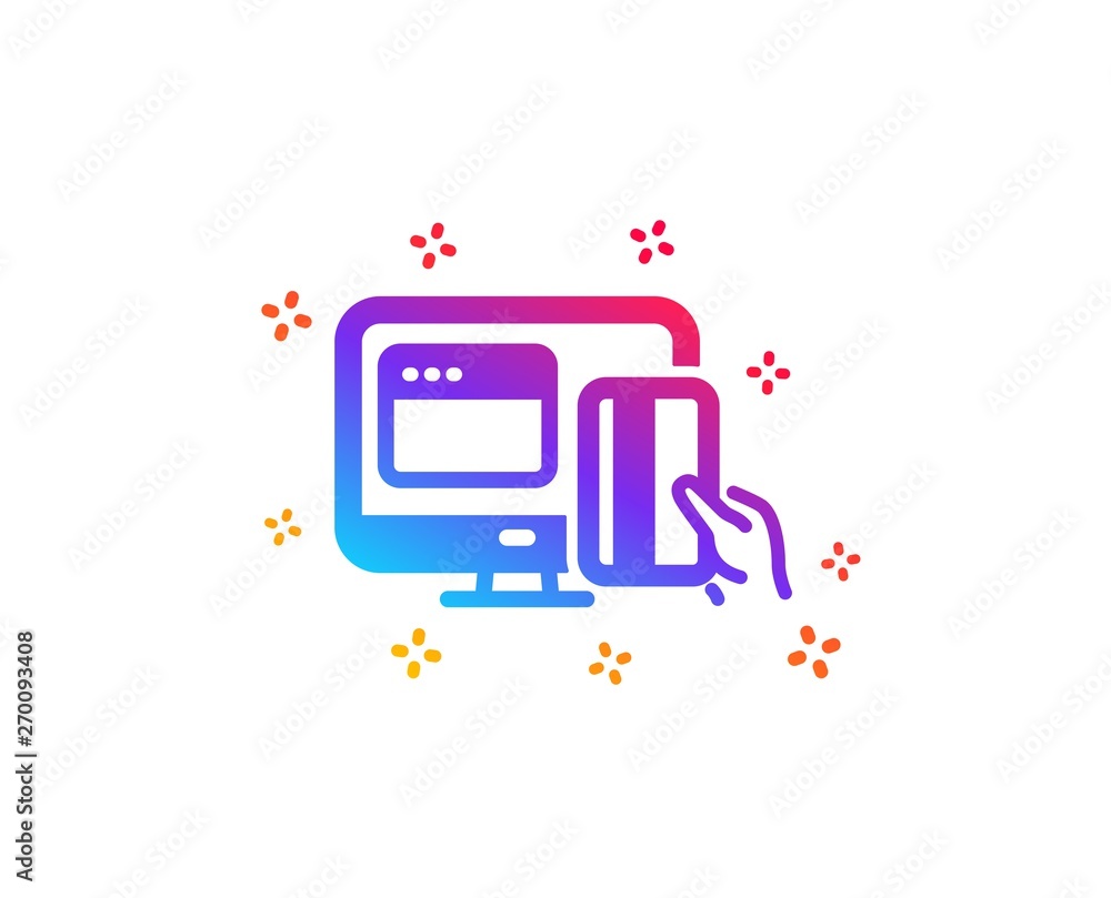 Fototapeta premium Online Payment methods icon. Web money sign. Credit card symbol. Dynamic shapes. Gradient design online payment icon. Classic style. Vector