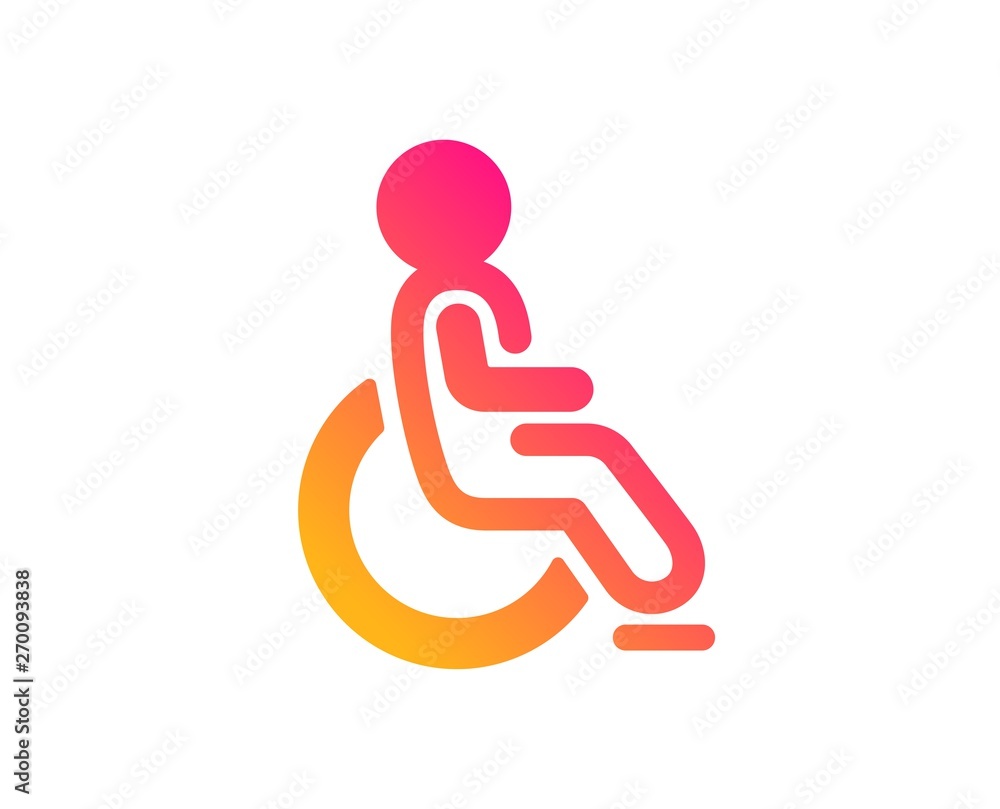 Disabled icon. Handicapped wheelchair sign. Person transportation symbol. Classic flat style. Gradient disabled icon. Vector Disabled icon. Handicapped wheelchair sign. Person transportation symbol. Classic flat style. Gradient disabled icon. Vector