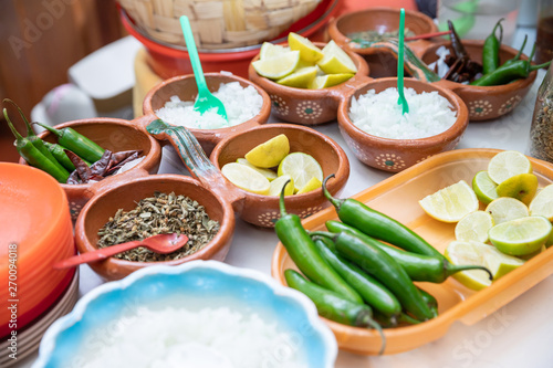ingredients often at breakfast in Mazamitla Mexico. photo