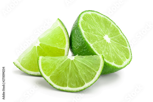 half lime isolated on white background closeup