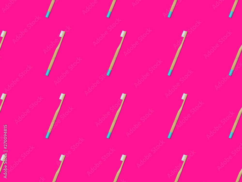 Seamless pattern of bamboo toothbrush Seamless pattern of bamboo toothbrush