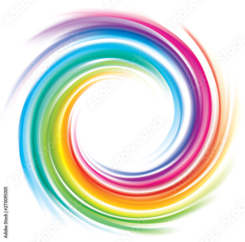 Vector backdrop of spiral rainbow spectrum