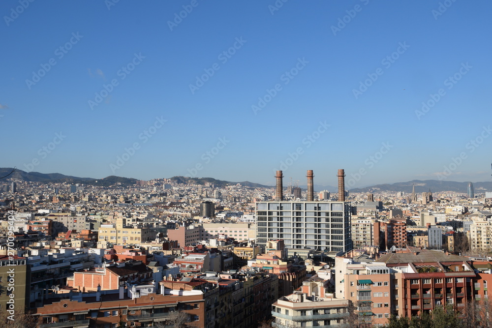 Vista panorámica de la ciudad de Barcelona (Europa)