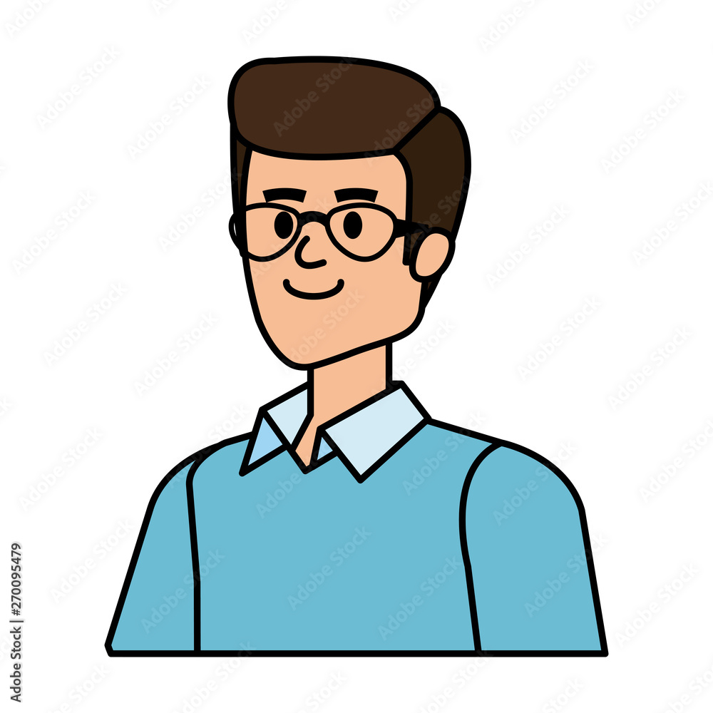 young man with glasses avatar character