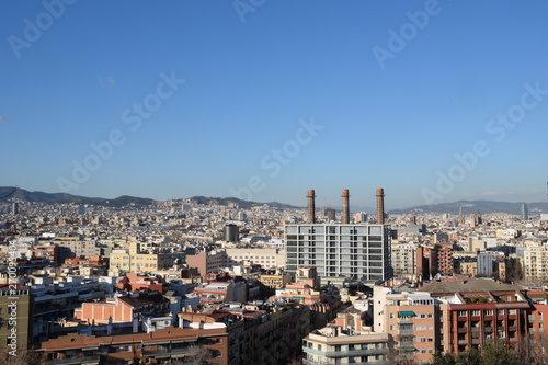 Vista panorámica de la ciudad de Barcelona (Europa)