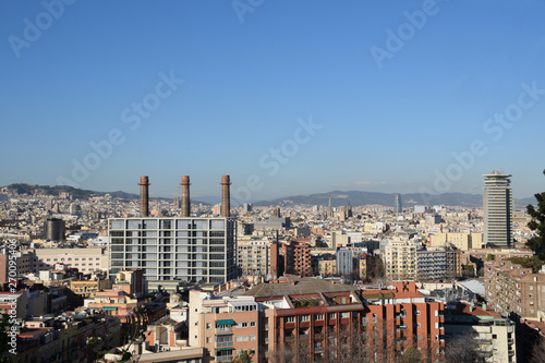 Vista panorámica de la ciudad de Barcelona (Europa)