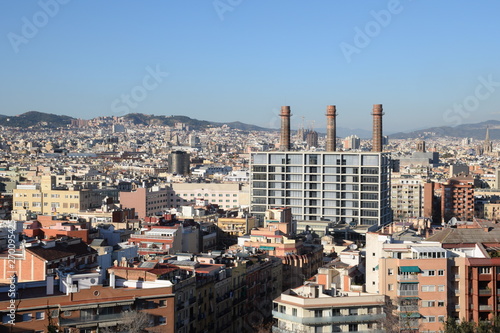 Vista panorámica de la ciudad de Barcelona (Europa)