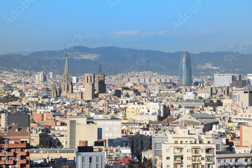 Vista panorámica de la ciudad de Barcelona (Europa)
