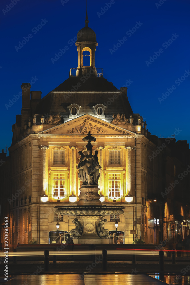 Place De La Bourse in Bordeaux, France. A Unesco World Heritage