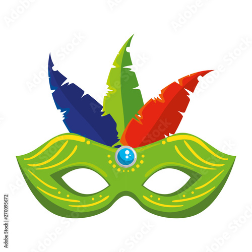 carnival mask with feathers vector illustration