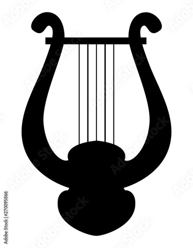 Silhouette noire de lyre