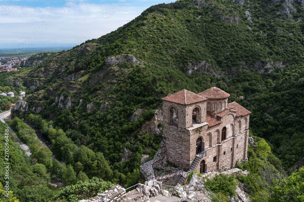 The Church of the Holy Mother of God in Asen's fortress. Old medieval.fortress near Asenovgrad city. Plovdiv region, Bulgaria