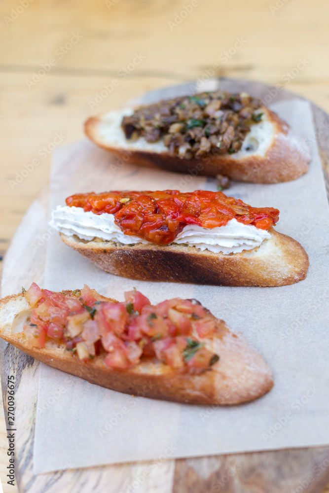 Bruschetta with tomatoes and herbs Bruschetta with tomatoes and herbs