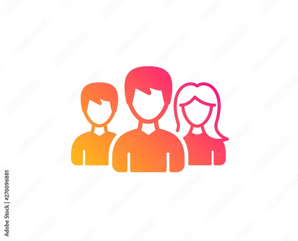 Group icon. Users or Teamwork sign. Male and Female Person silhouette symbol. Classic flat style. Gradient teamwork icon. Vector Group icon. Users or Teamwork sign. Male and Female Person silhouette symbol. Classic flat style. Gradient teamwork icon. Vector