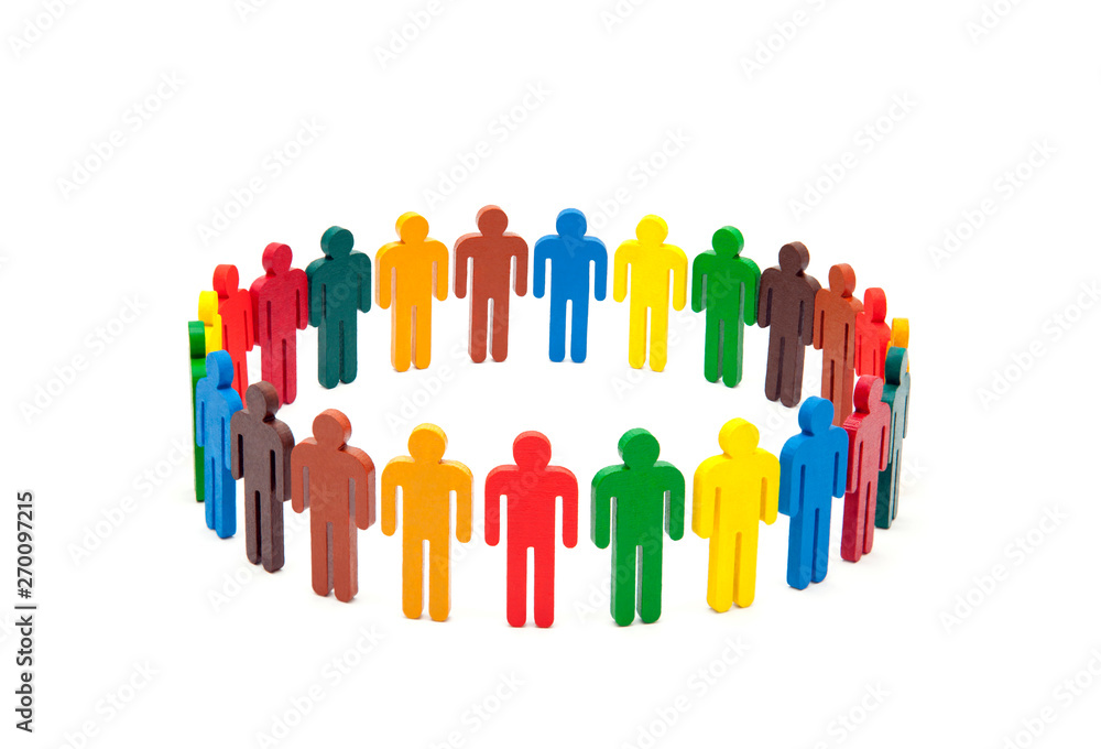 Circle of colourful people on white background Circle of colourful people on white background