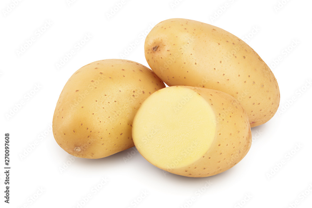 Young potato isolated on white background. Harvest new Young potato isolated on white background. Harvest new