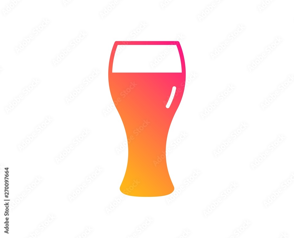 Beer glass icon. Pub Craft beer sign. Brewery beverage symbol. Classic flat style. Gradient beer glass icon. Vector Beer glass icon. Pub Craft beer sign. Brewery beverage symbol. Classic flat style. Gradient beer glass icon. Vector