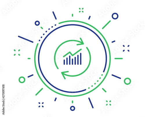 Chart line icon. Update Report graph or Sales growth sign. Analysis and Statistics data symbol. Quality design elements. Technology update data button. Editable stroke. Vector