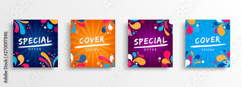 Sale and design background set with colorful art
