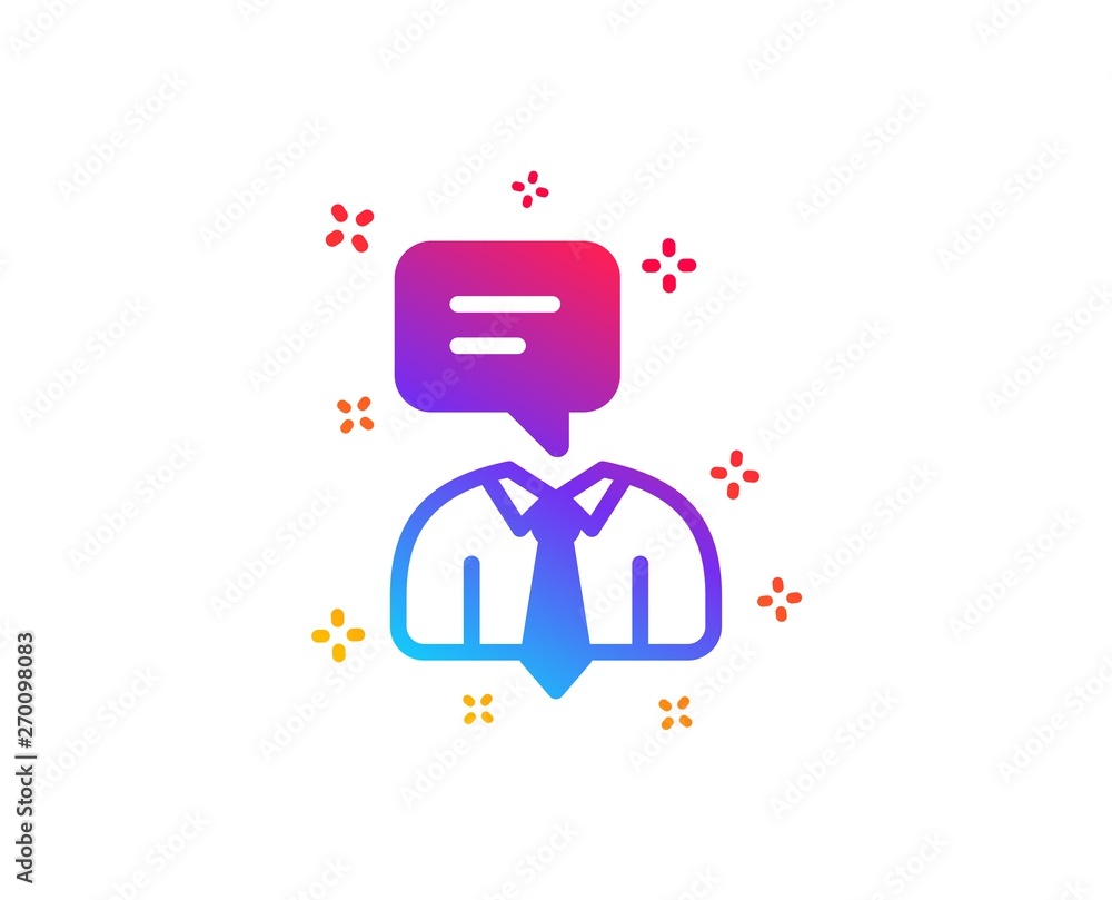 Human talking icon. Conversation sign. Communication speech bubble symbol. Dynamic shapes. Gradient design support service icon. Classic style. Vector Human talking icon. Conversation sign. Communication speech bubble symbol. Dynamic shapes. Gradient design support service icon. Classic style. Vector