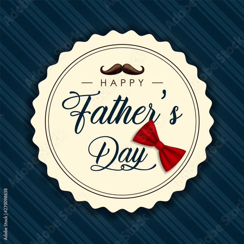 Happy Fathers Day card of vintage mustache label