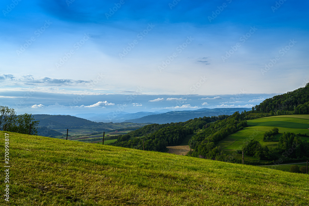 Fototapeta Landscape shot from the Fricktal in Switzerland