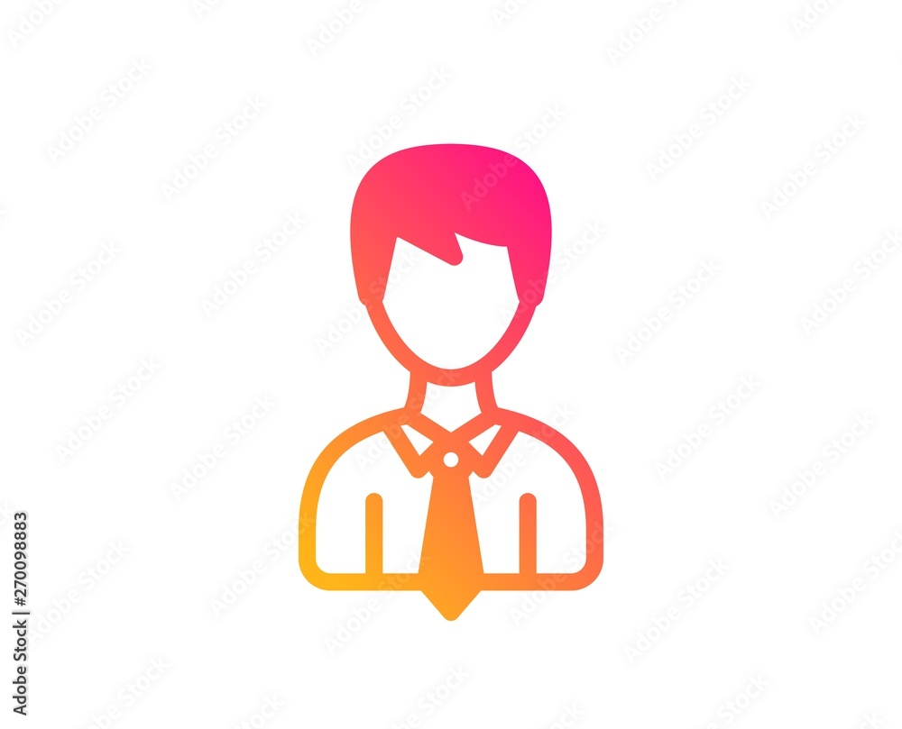 Male User icon. Profile Avatar sign. Businessman Person silhouette symbol. Classic flat style. Gradient businessman icon. Vector