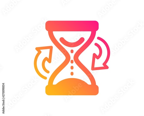 Time hourglass refresh icon. Sand watch sign. Classic flat style. Gradient hourglass icon. Vector