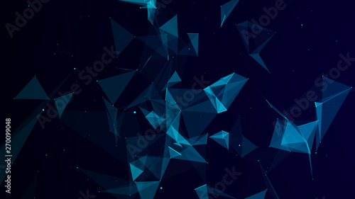 Abstract digital background. Cosmic particles. The effect of plexus. Big data visualization. 3d rendering