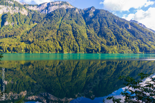 Mountain lake Klontalersee. Glarus Canton. Switzerland.