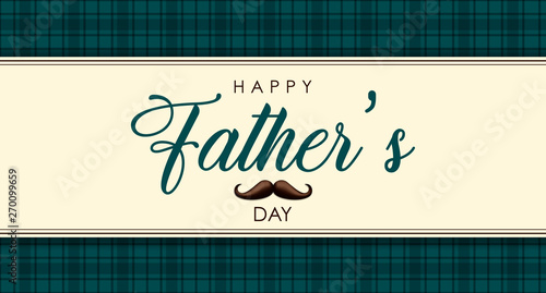 Fathers Day banner of vintage mustache label